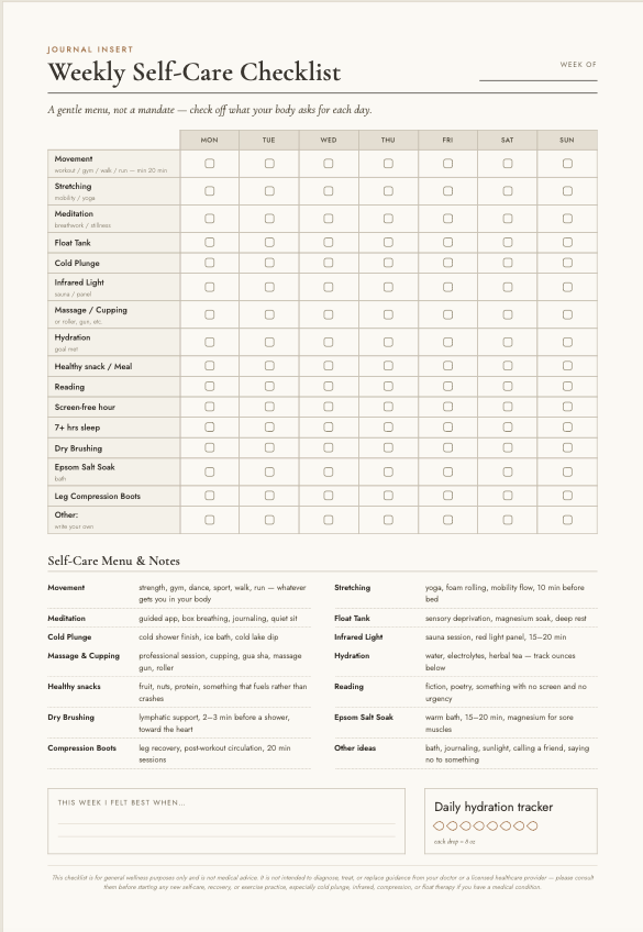 Weekly Self-Care Checklist